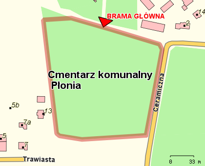 mapka cmentarza Ponia