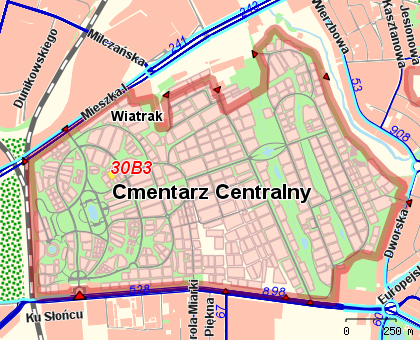 po�o�enie kwatery na mapie cmentarza