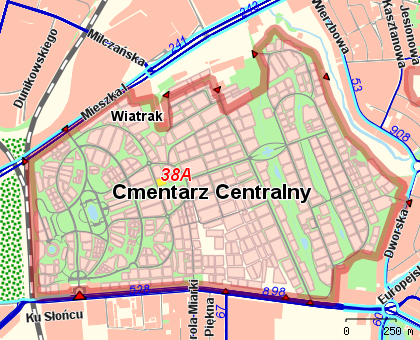 pooenie kwatery na mapie cmentarza