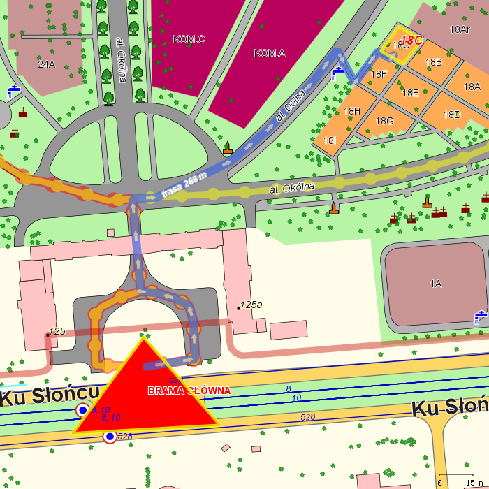 dojcie do kwatery od wskazanej bramy