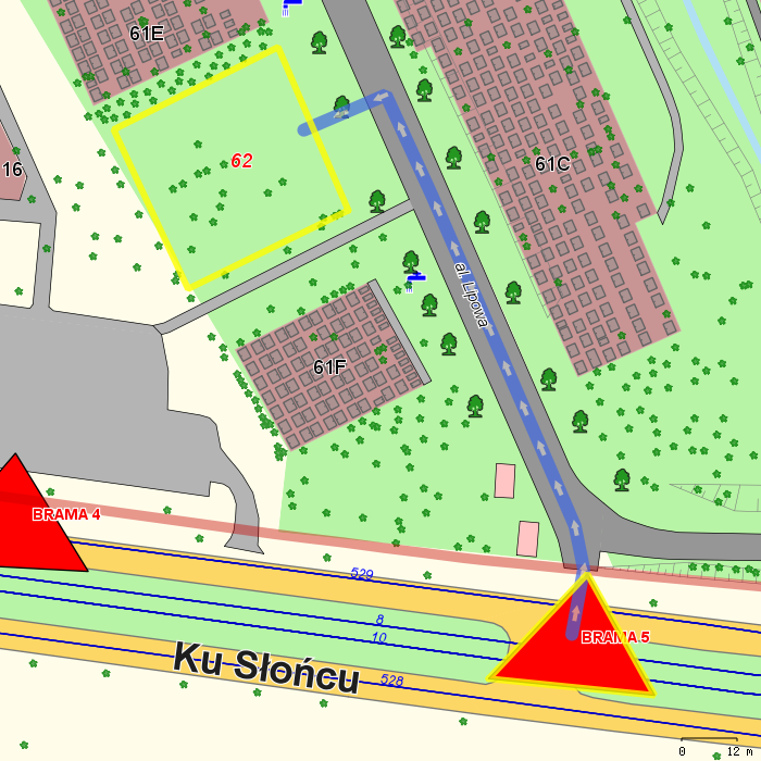 doj�cie do kwatery od wskazanej bramy