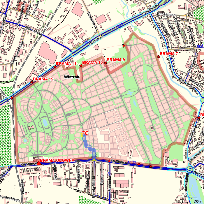 doj�cie do kwatery od wskazanej bramy