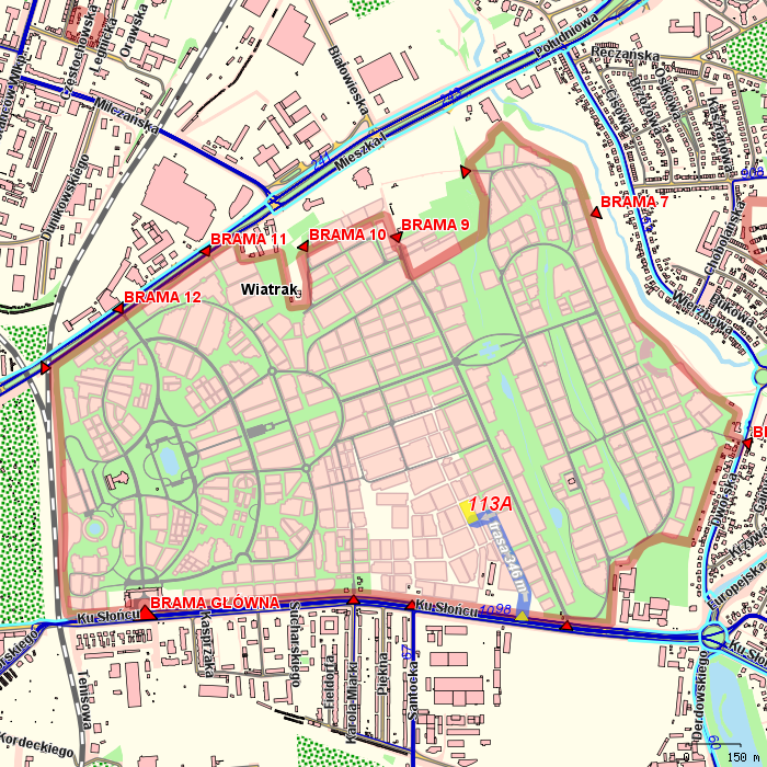 doj�cie do kwatery od wskazanej bramy