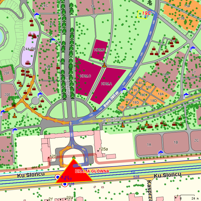 dojcie do kwatery od wskazanej bramy