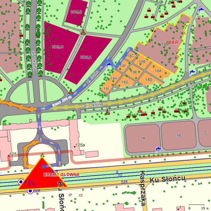 dojcie do kwatery od wskazanej bramy