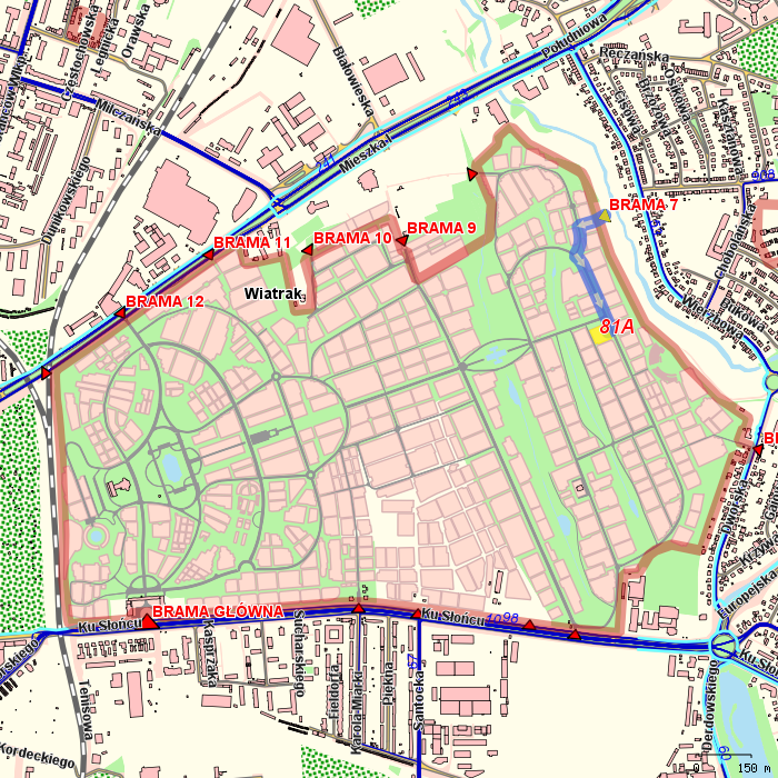 doj�cie do kwatery od wskazanej bramy