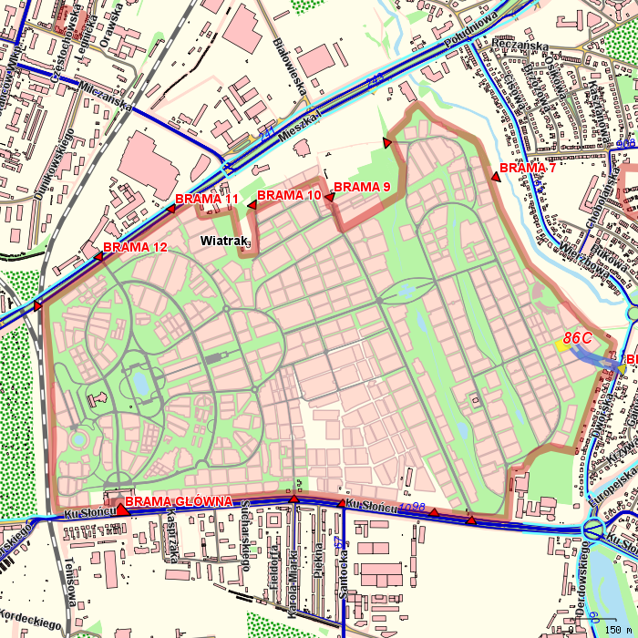 doj�cie do kwatery od wskazanej bramy