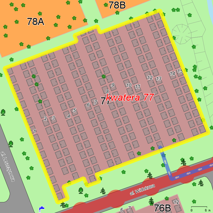 doj�cie do kwatery od wskazanej bramy